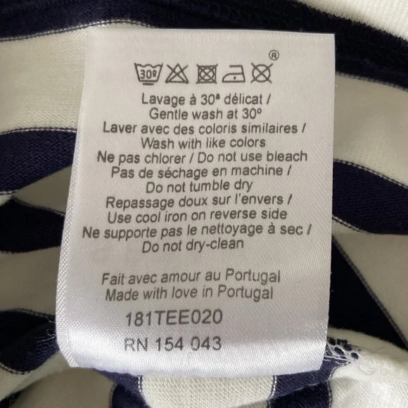 Sezane Loic Mariniere Breton Stripe Shirt White Ecru Blue XS - Picture 10 of 17